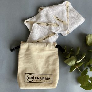Bolsa de algodón orgánico con toallitas.